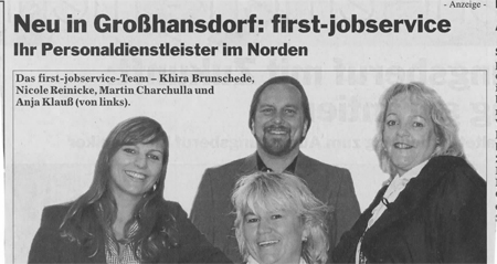 Neu in Großhansdorf: first-jobservice